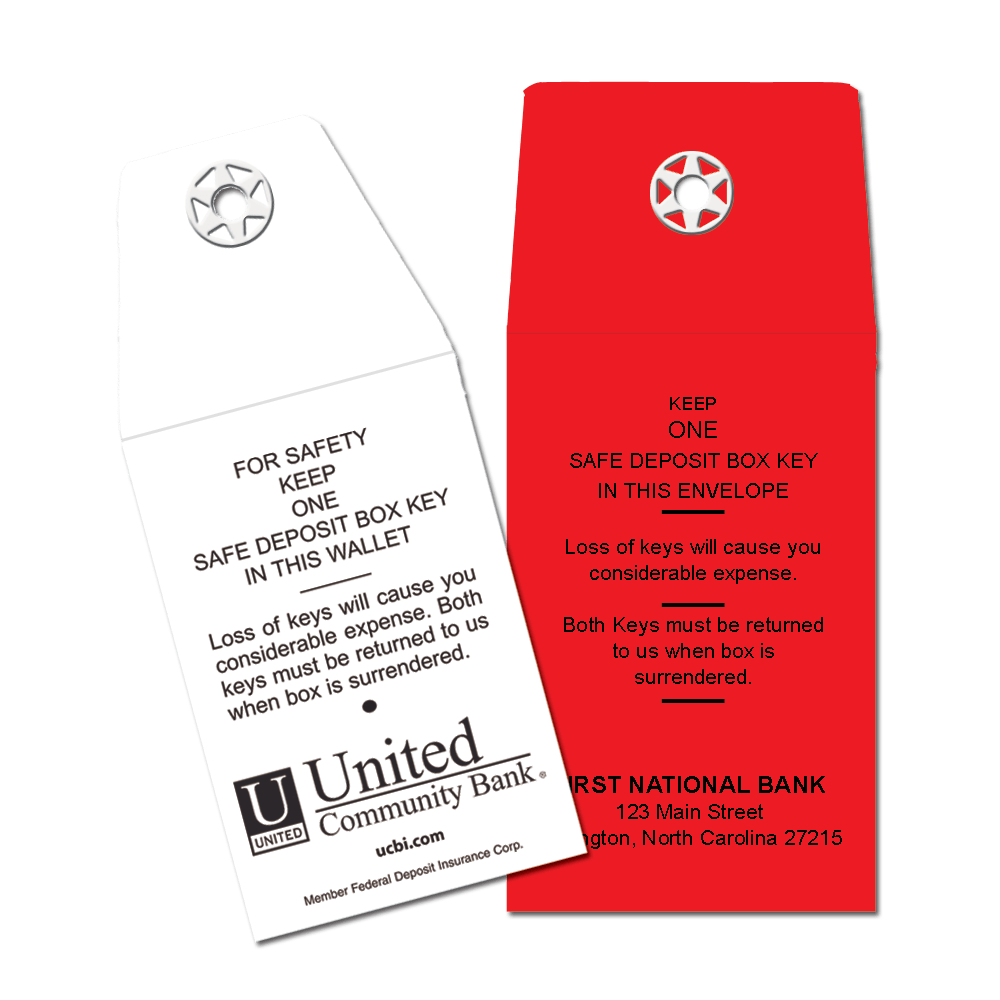 Safe Deposit Box Key Envelopes Snap Closure E Greene Company